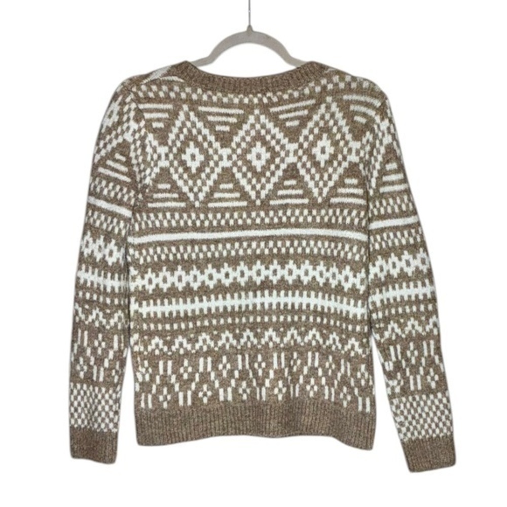 cupcakes & cashmere Tan & Cream Pattern Crew Neck Sweater - Picture 2 of 4